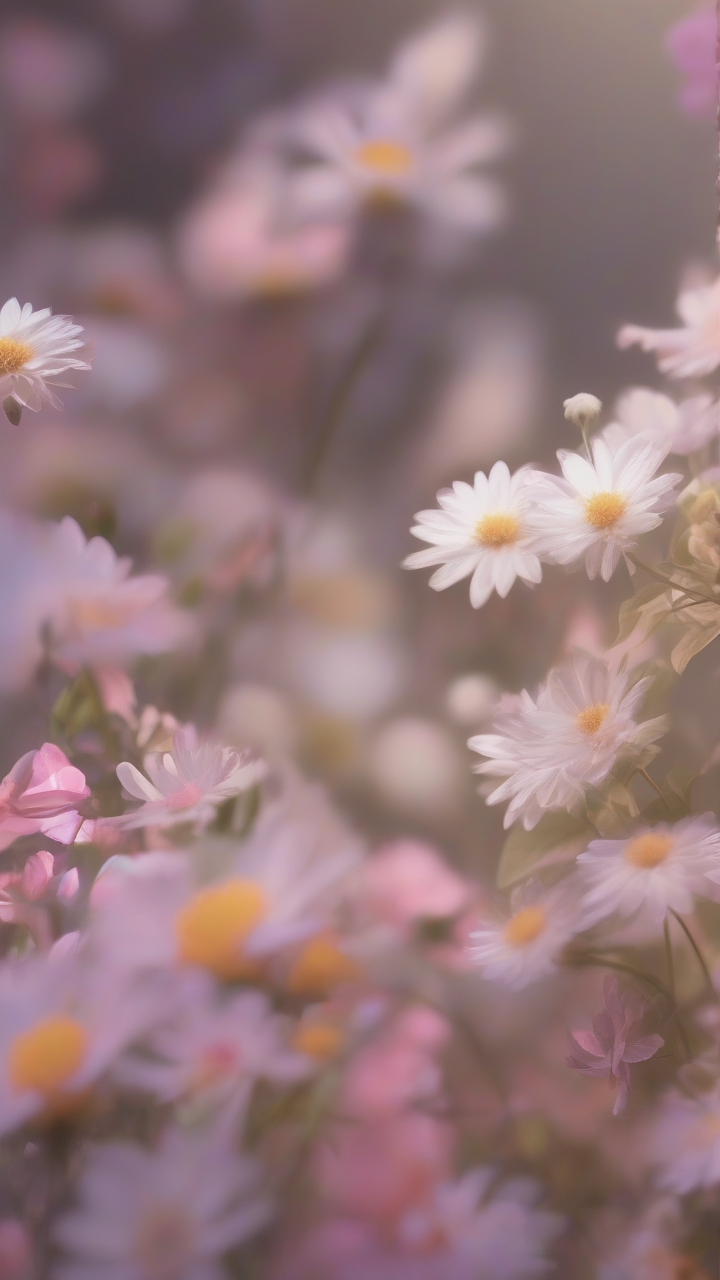 soft blurred flowers aesthetic wallpaper