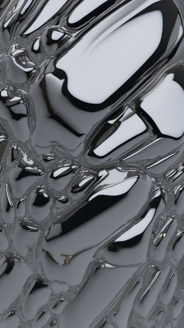 liquid chrome shapes futuristic