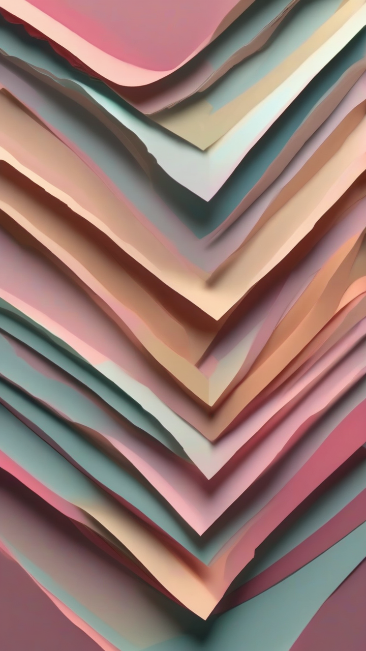 paper cut layers with shadows pastel