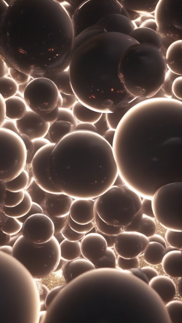 soft glowing orbs floating in dark