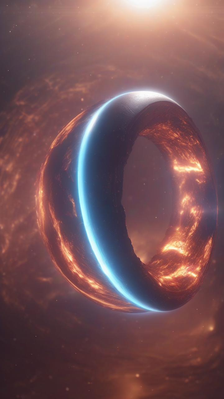 ring planet glowing atmosphere