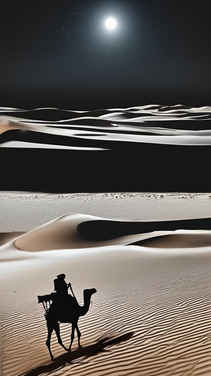 The Sahara in moonlight