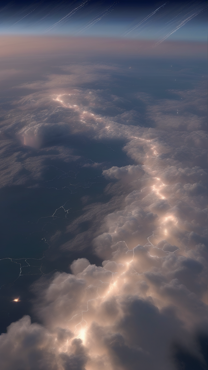 Elves and sprites above a thunderstorm