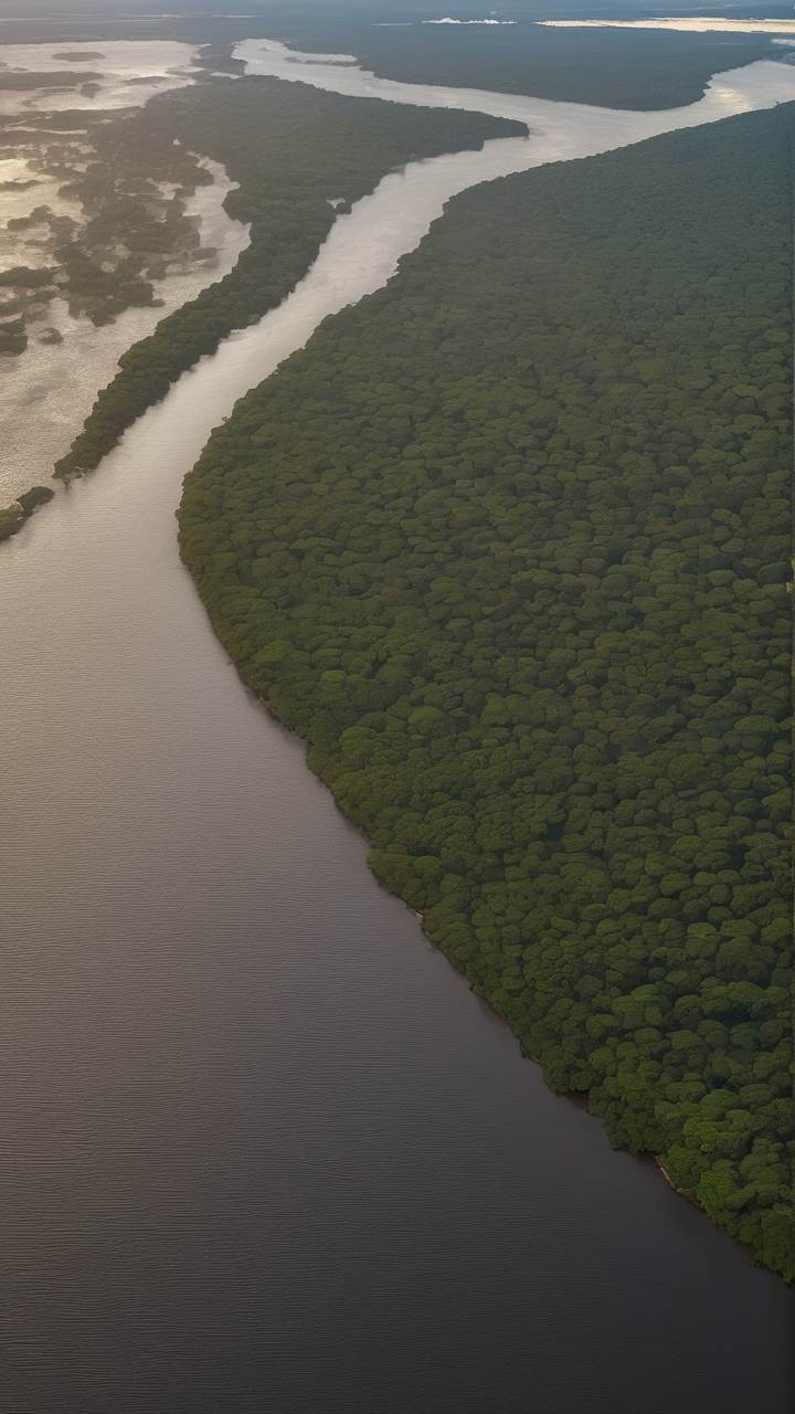 The Rio Negro meeting the Amazon at Manaus