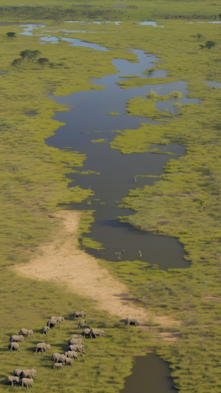 The Okavango Delta in the dry season