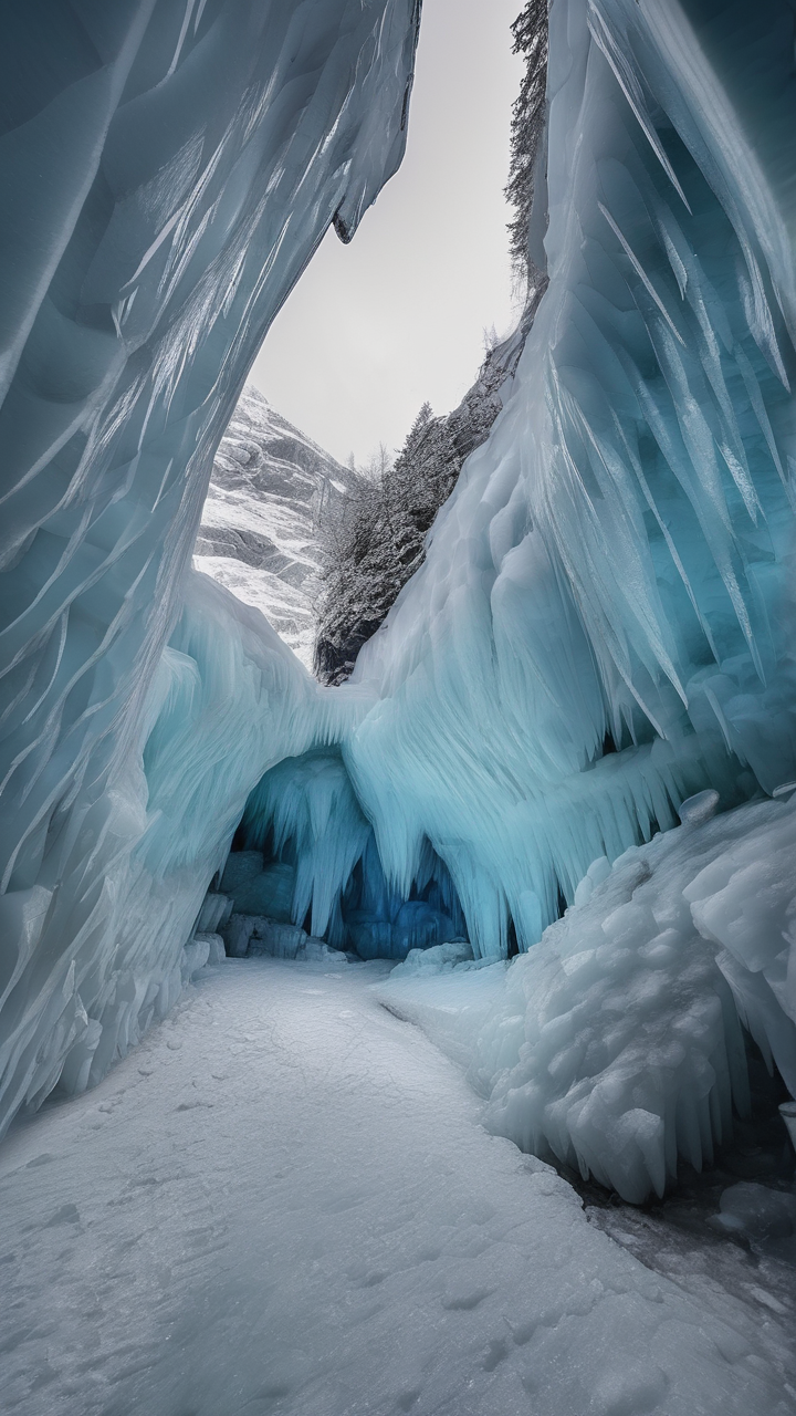 The Eisriesenwelt ice cave in Austria