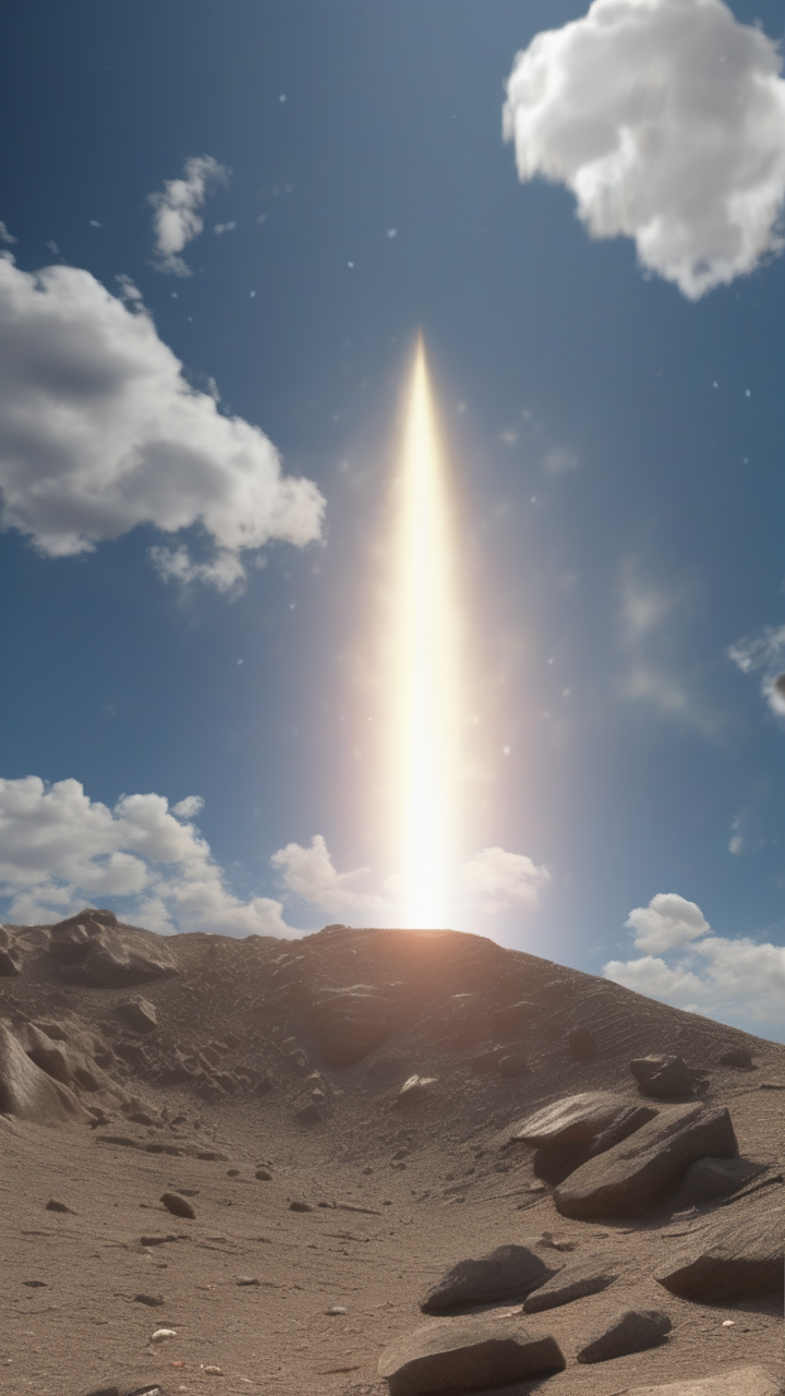A comet visible in the daytime sky