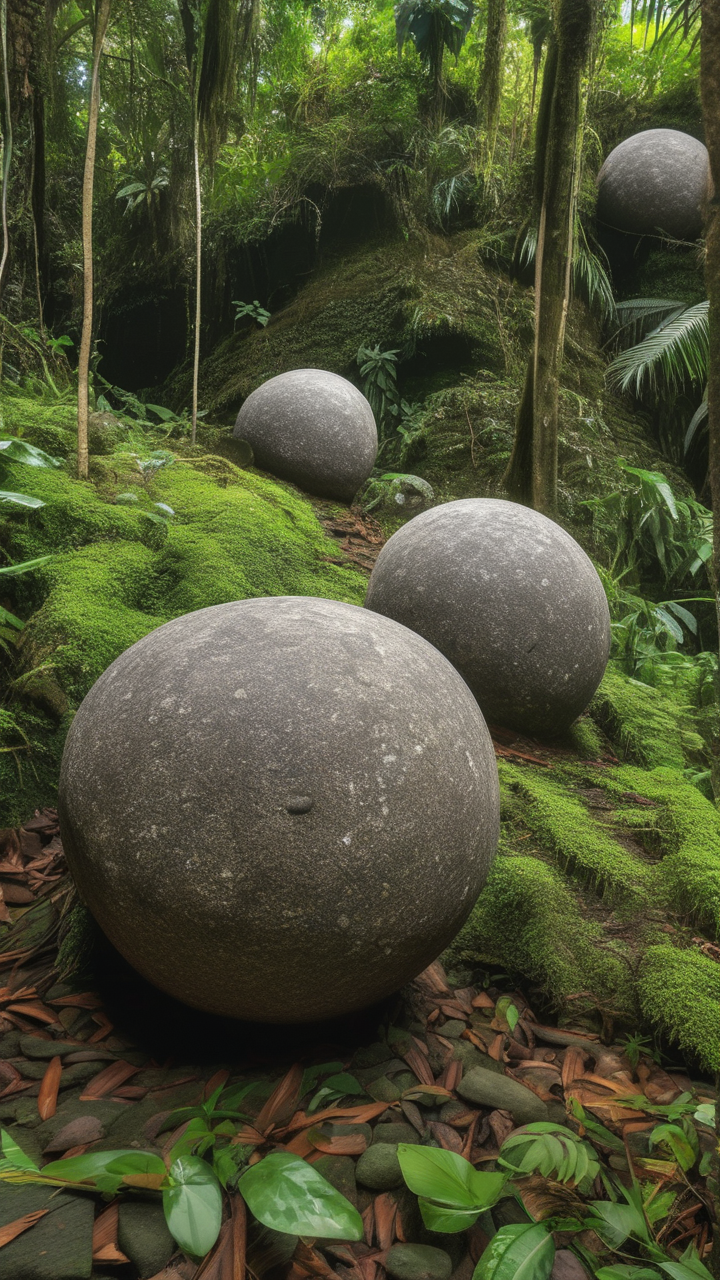 The Stone spheres of Costa Rica in the jungle