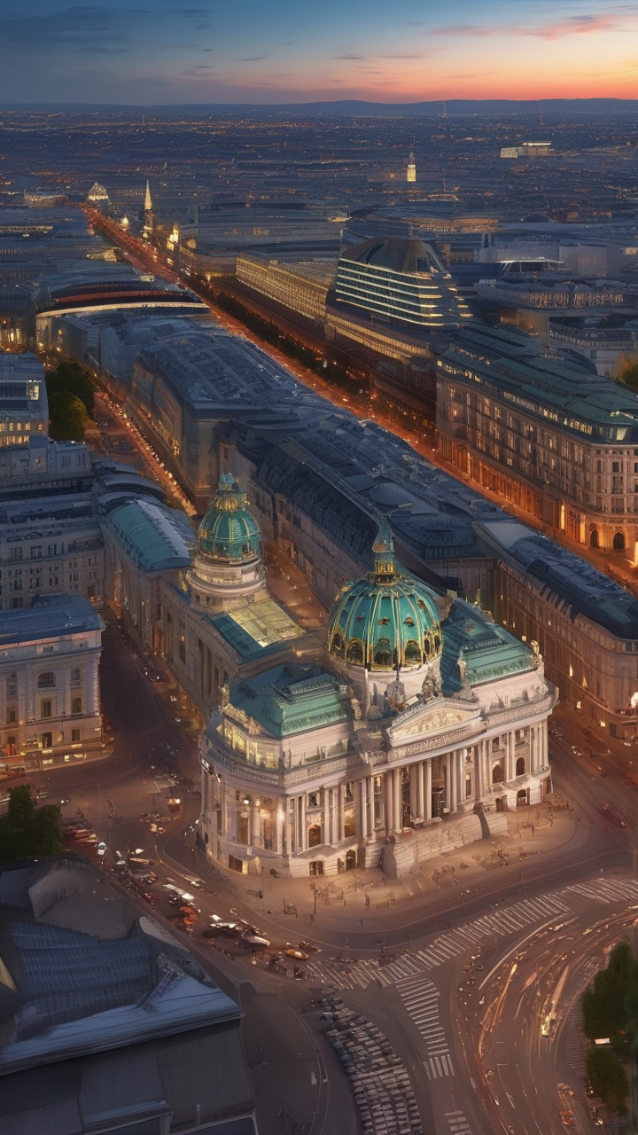 Vienna's Ringstrasse at dusk