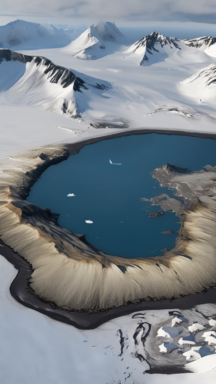 Deception Island Antarctica from above
