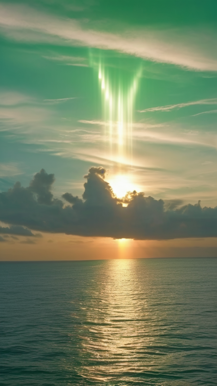 The green ray flash at sunset seen from a ship