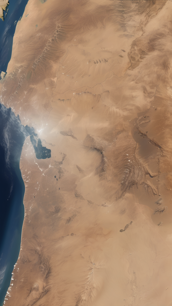 A photorealistic view of the Sahara from space showing its true massive scale
