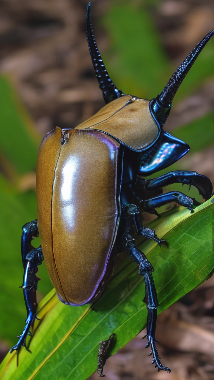 A hercules beetle in dramatic macro