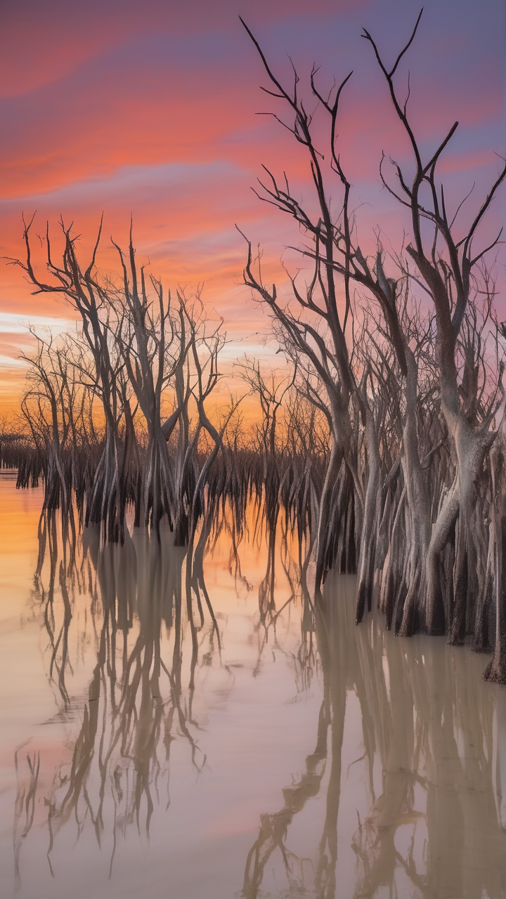 A ghost forest of drowned mangroves in the Gulf of Mexico