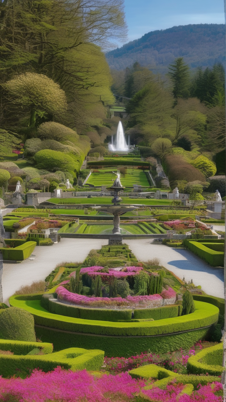 The Powerscourt Gardens in Ireland
