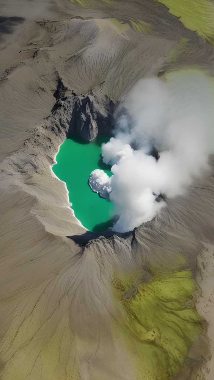 White Island Whakaari in New Zealand from above