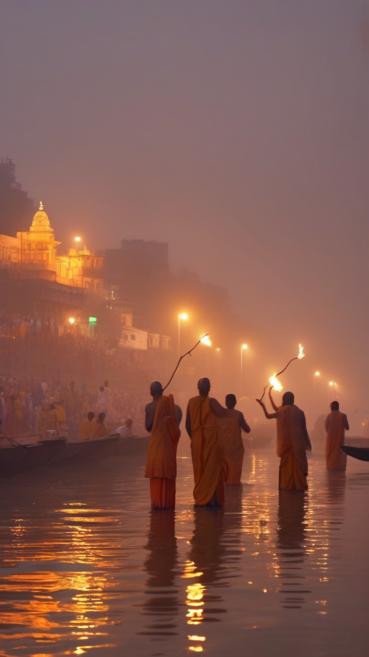 Varanasi ghats at dawn
