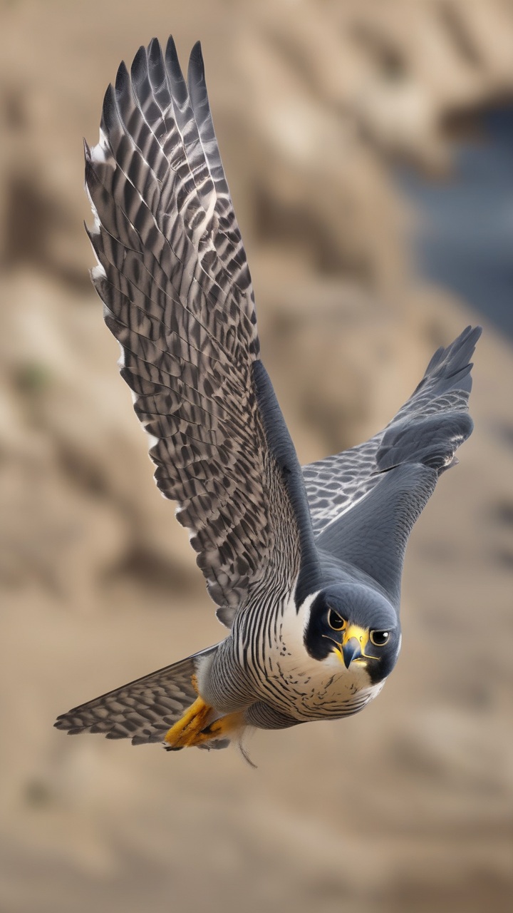 A peregrine falcon pulling out of its 240mph dive