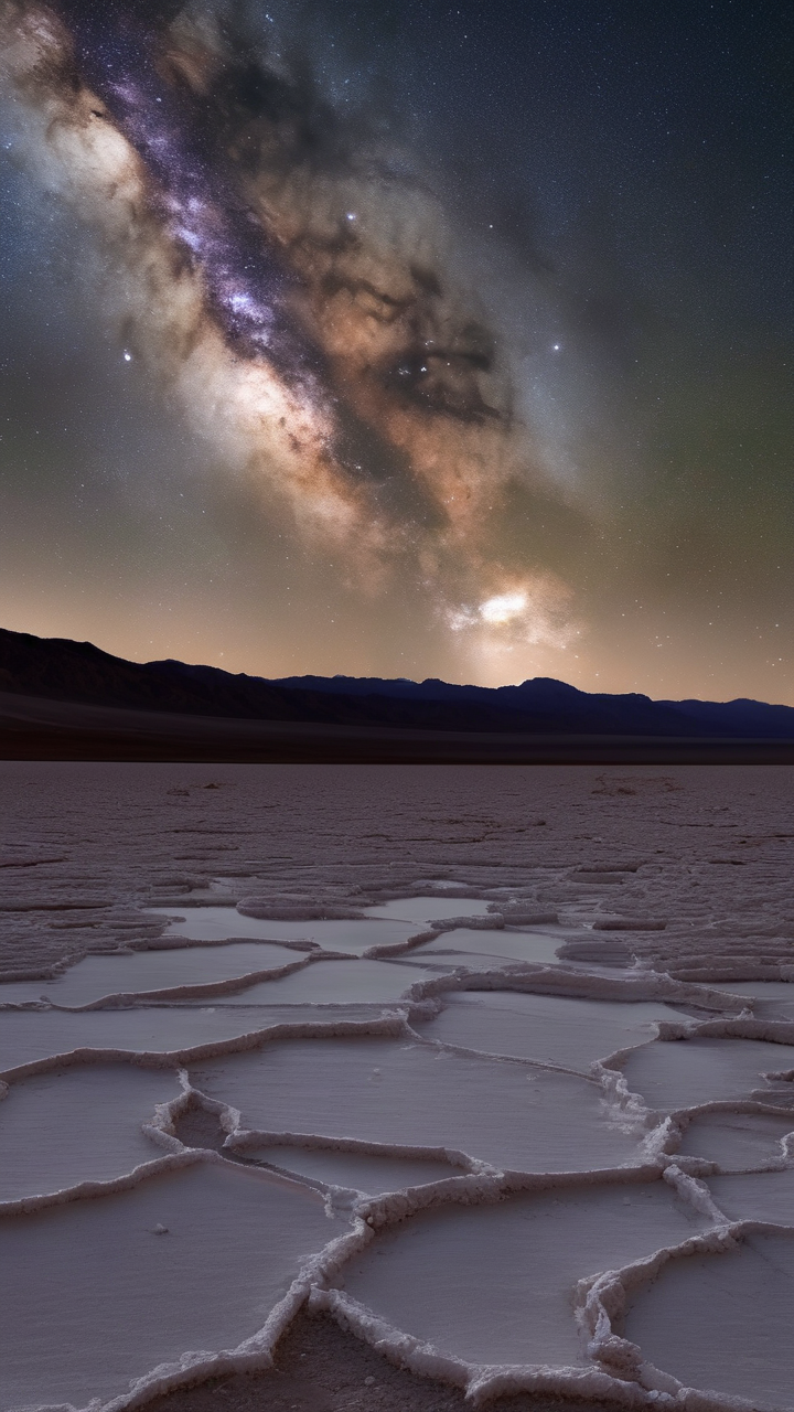 Death Valley's Badwater Basin at night