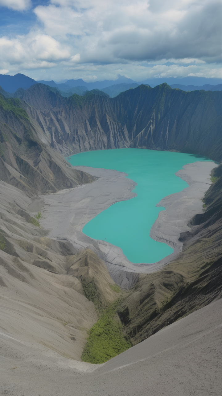 Mount Pinatubo crater lake in the Philippines