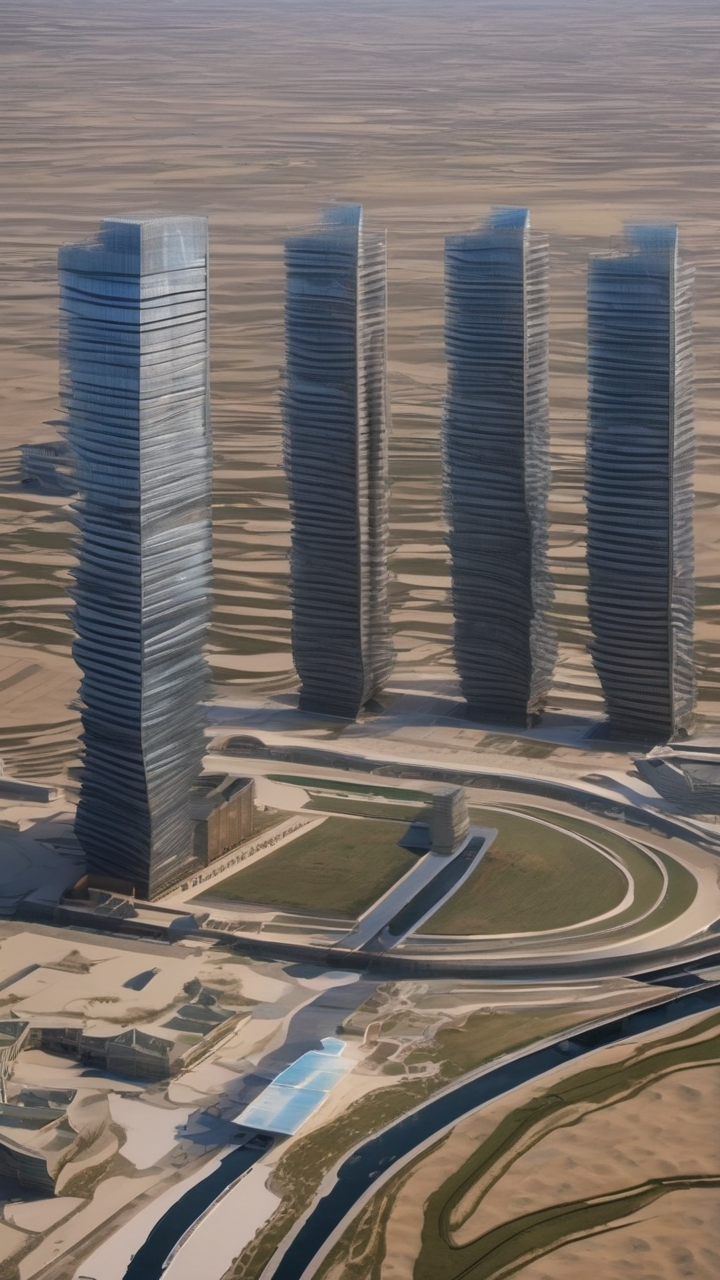 The ghost city of Ordos Kangbashi in Inner Mongolia