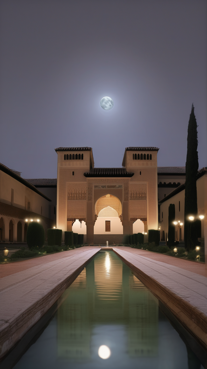 The Alhambra at 3am by moonlight
