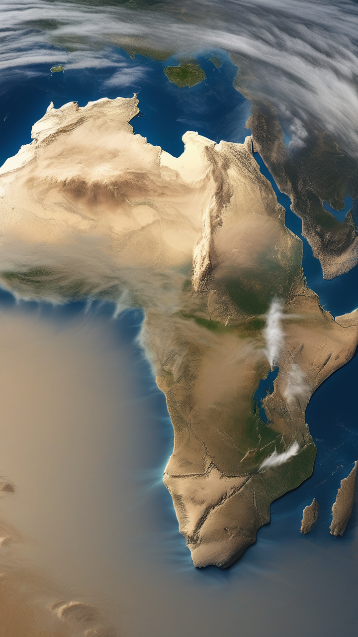 The entire African continent photographed from geostationary orbit