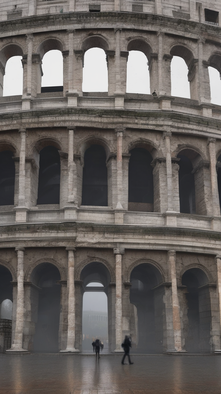 The Colosseum on a quiet rainy November morning