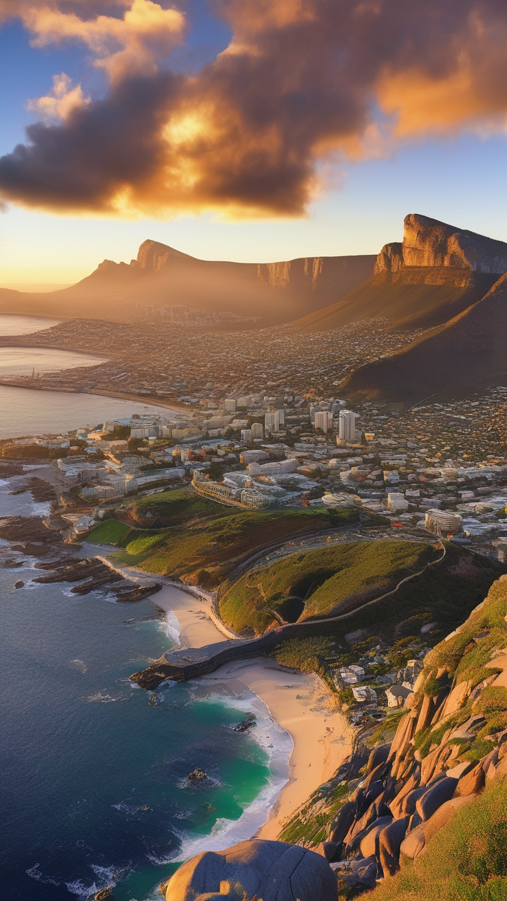 Capetown at sunset from Lion Head