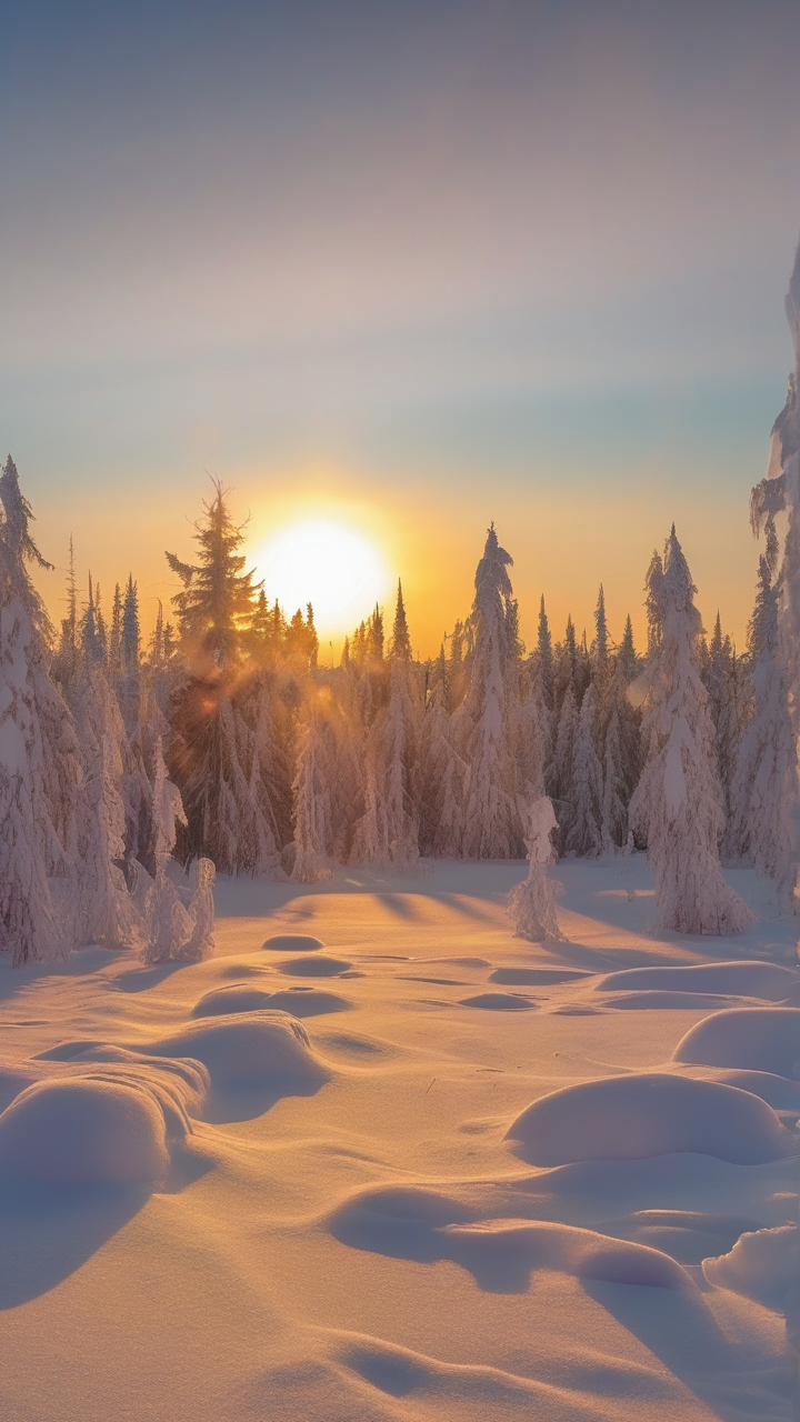 Sun dogs flanking the sun at sunset