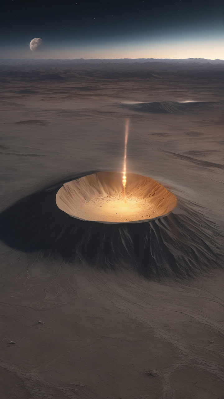 The Karakum Desert in Turkmenistan by moonlight