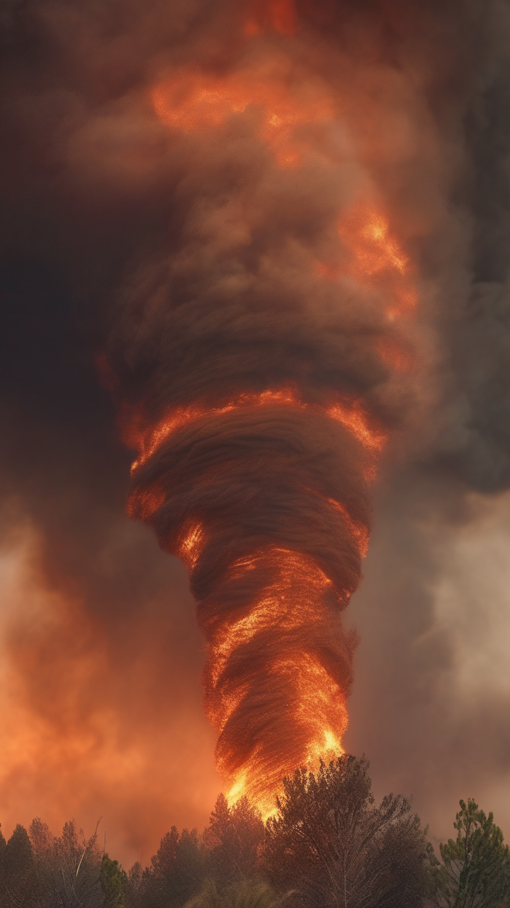 A fire tornado in a California wildfire
