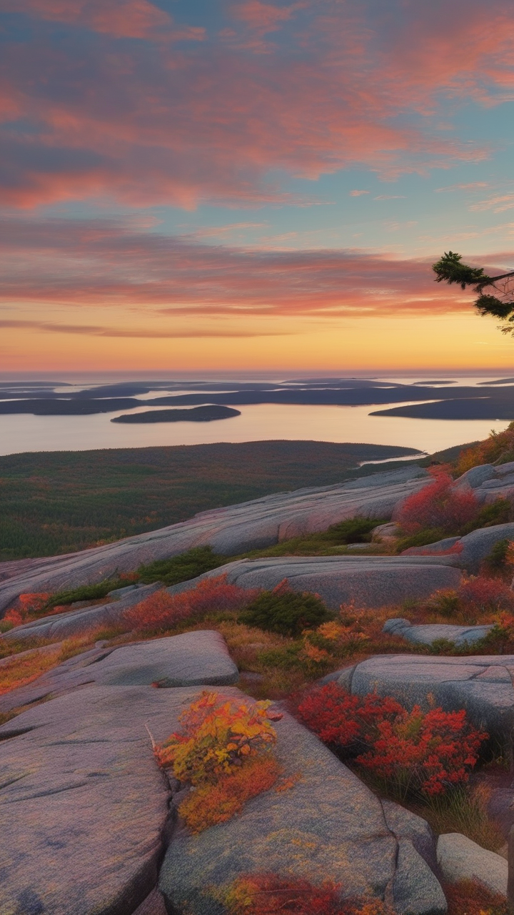 Acadia National Park in Maine at sunrise
