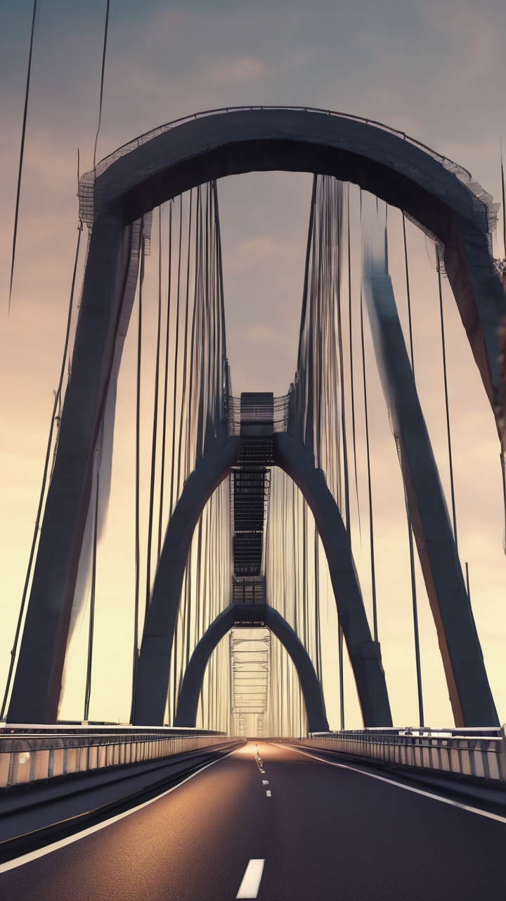 The Oresund Bridge descending into a tunnel under the strait