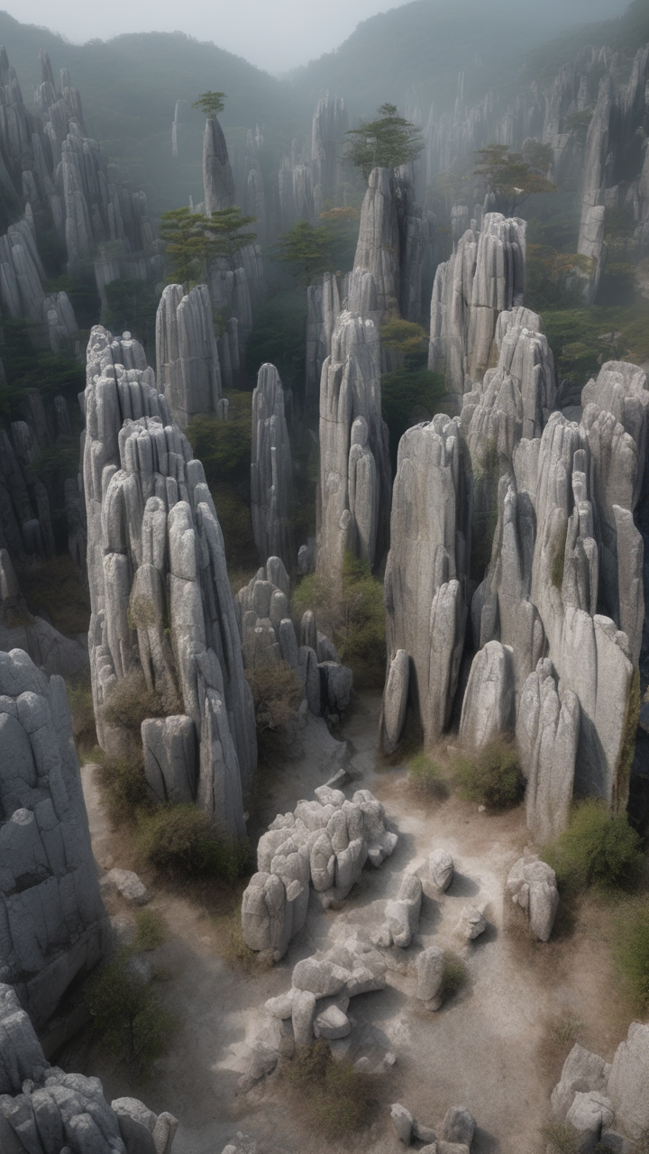 The Stone Forest Shilin in Yunnan China