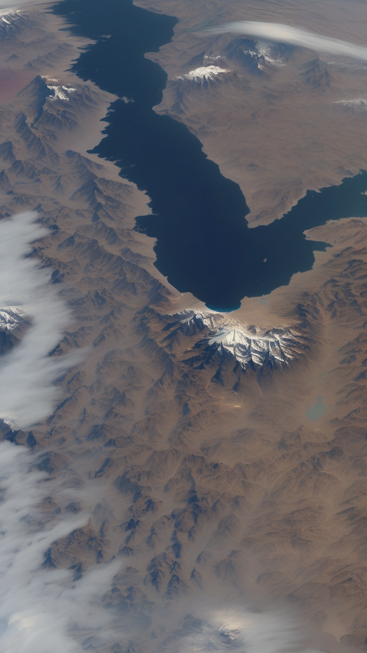 The Himalayas from the ISS at dawn