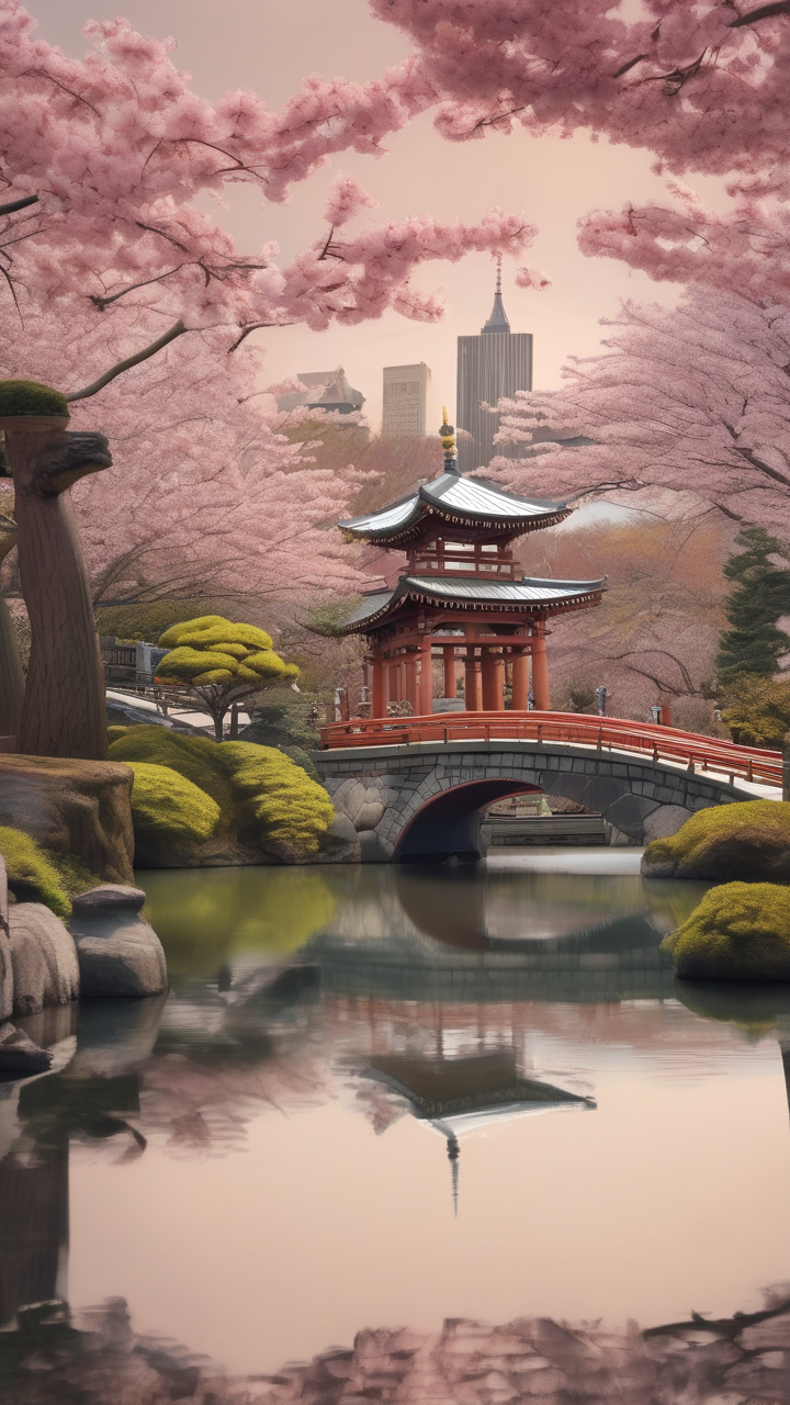 The Brooklyn Botanic Garden's Japanese Hill-and-Pond Garden in cherry blossom season