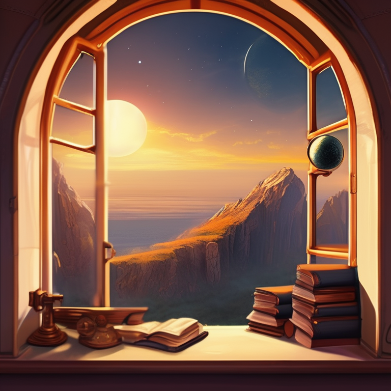 A wizard's observatory on a cliff