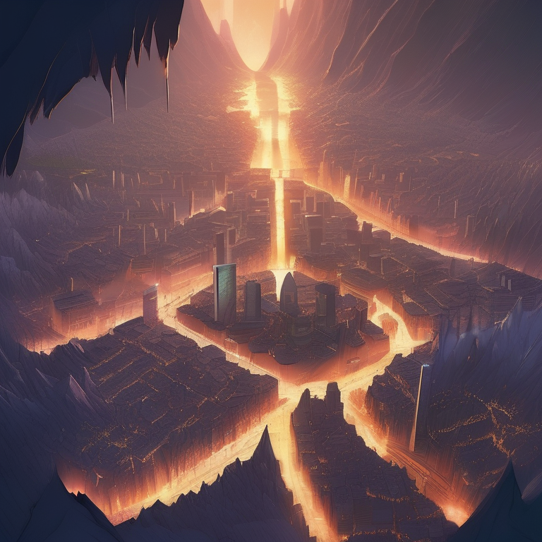 A city built inside a giant hollow mountain