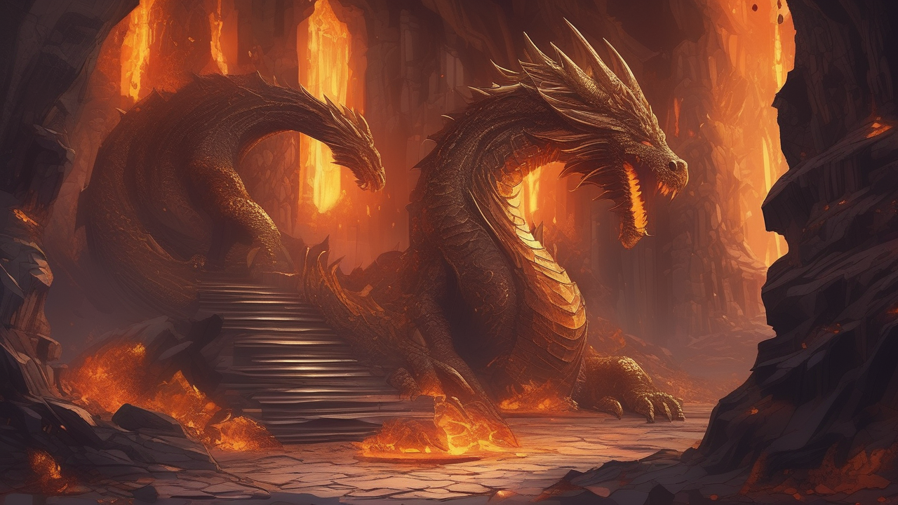 Volcanic dragon lair interior