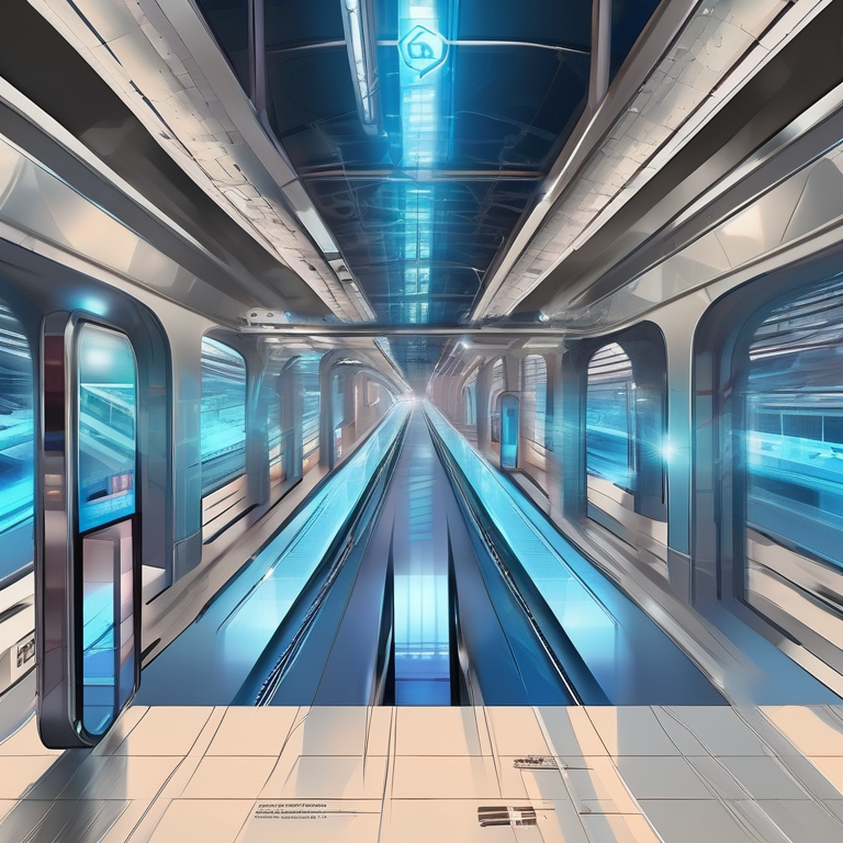 Futuristic underground metro station