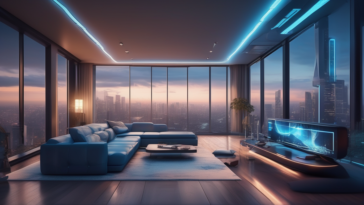 Futuristic luxury penthouse interior