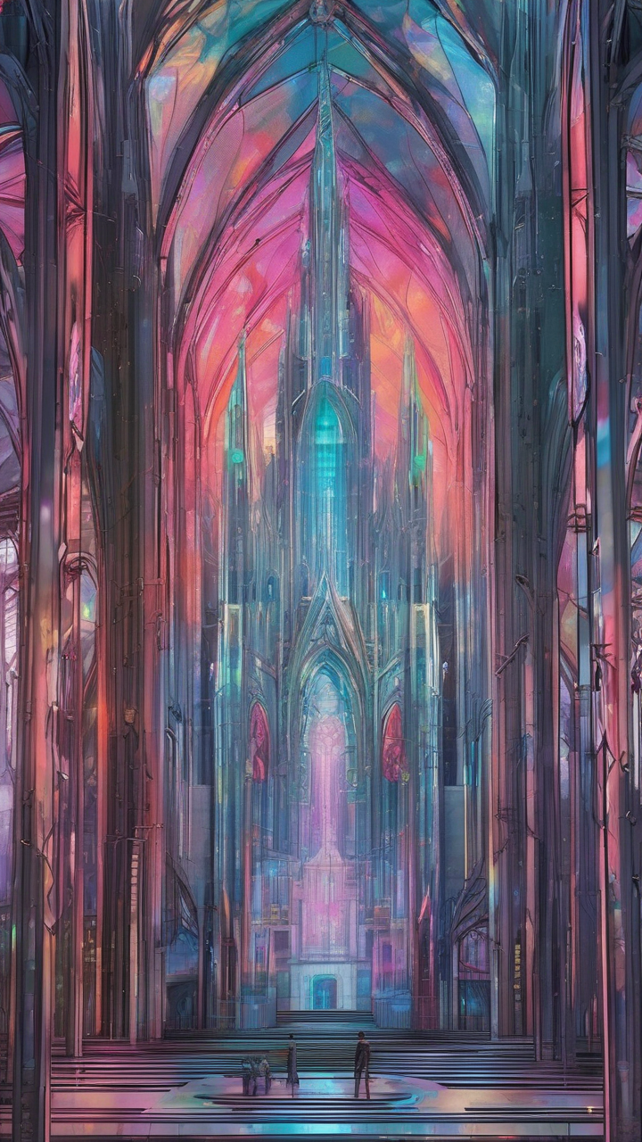 A chrome and glass cathedral dedicated to technology