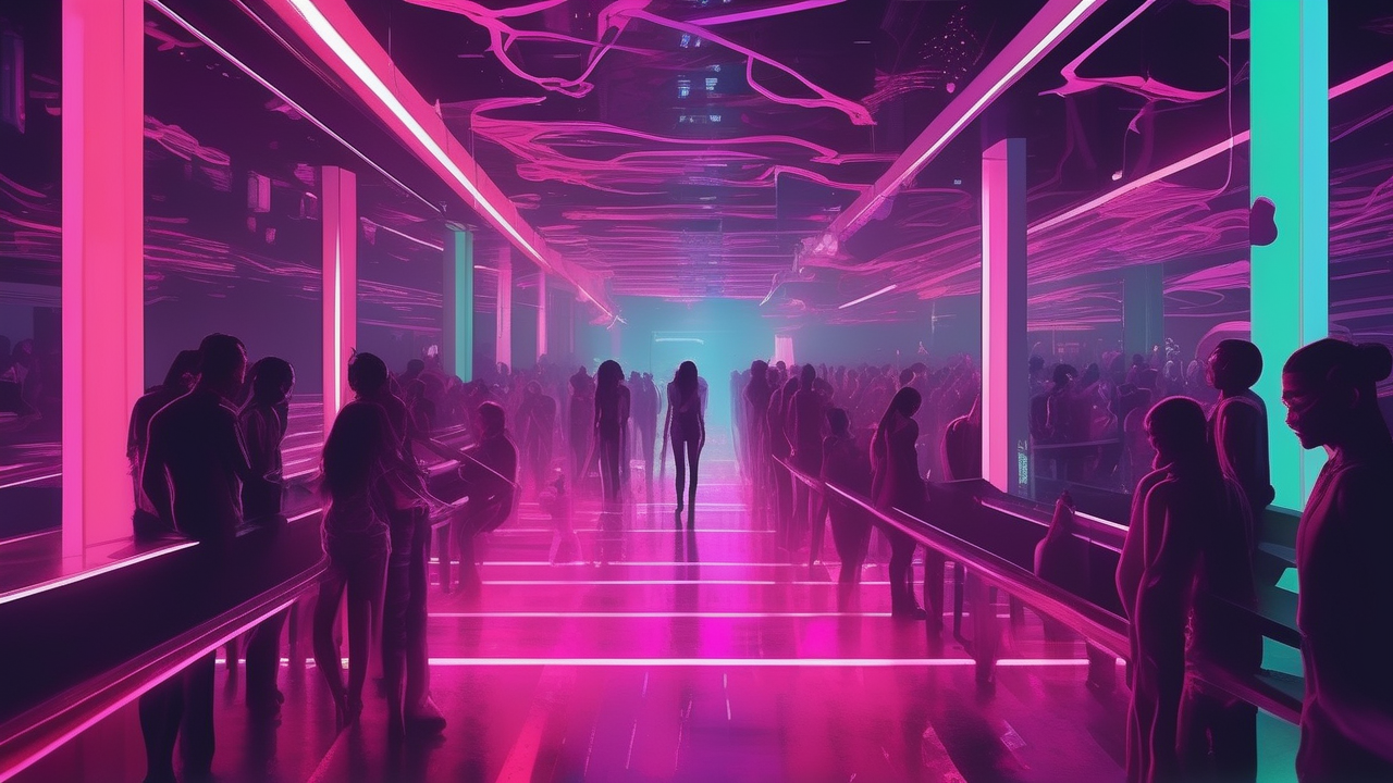 Underground cyberpunk nightclub