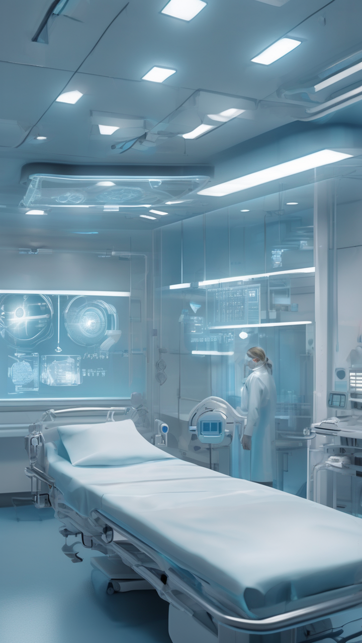 Futuristic hospital ward