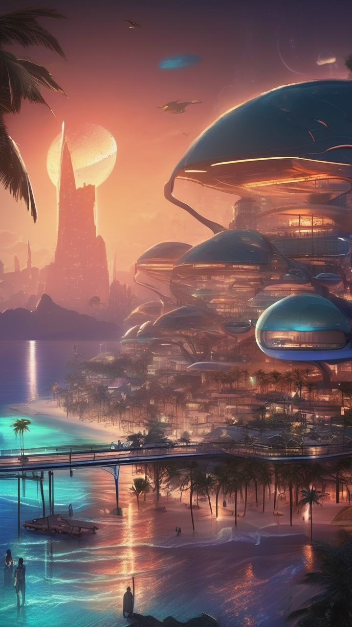 Futuristic beach city