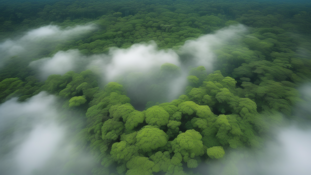 Amazon rainforest canopy from above