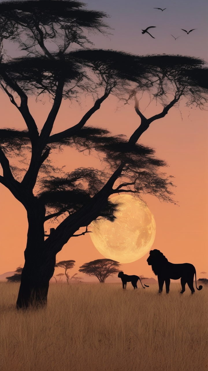 Moonrise over the Serengeti