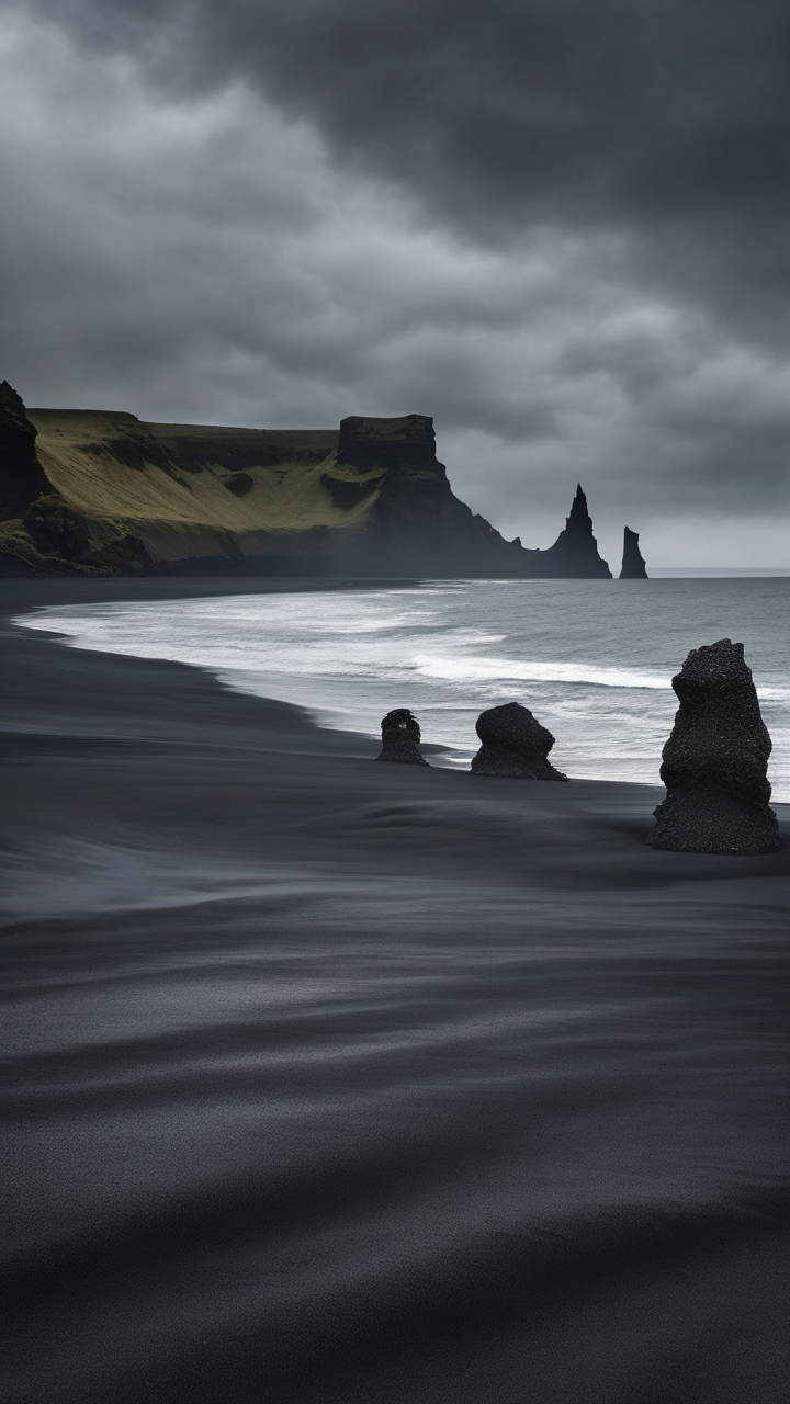 Black sand beach in Iceland