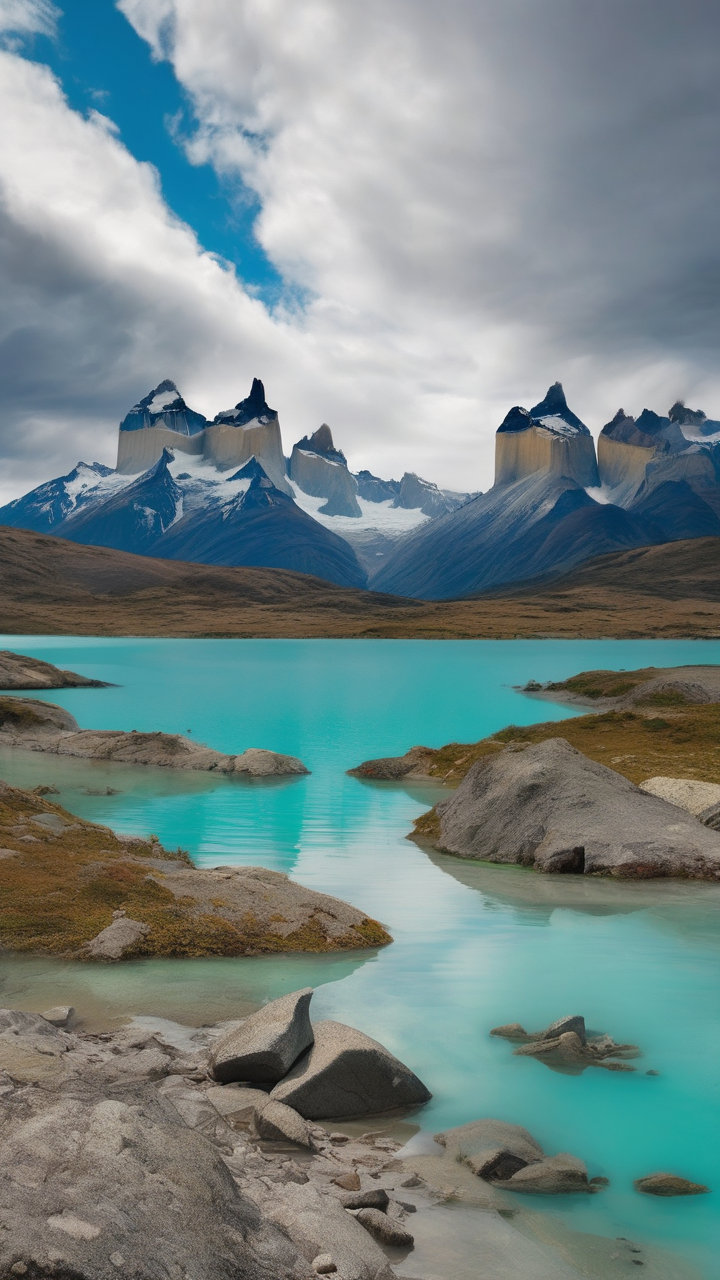 Patagonian lake at the foot of Torres del Paine